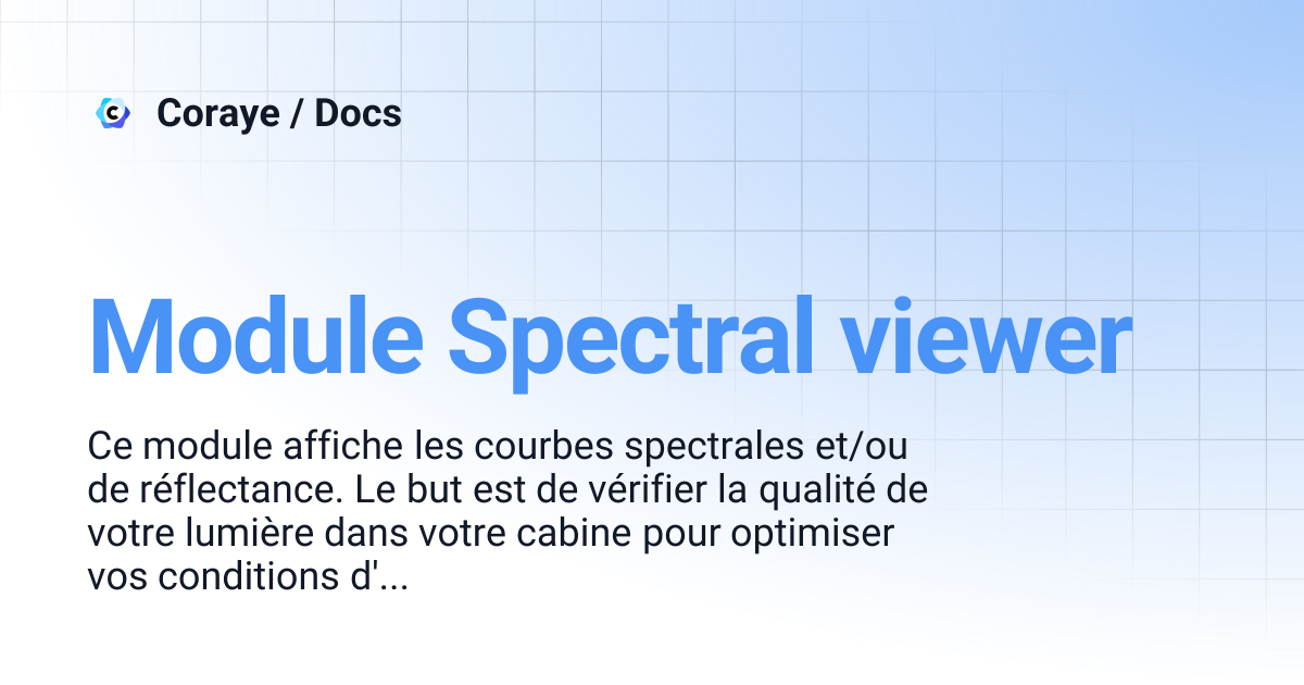 Module Spectral viewer | Français | Coraye / Docs