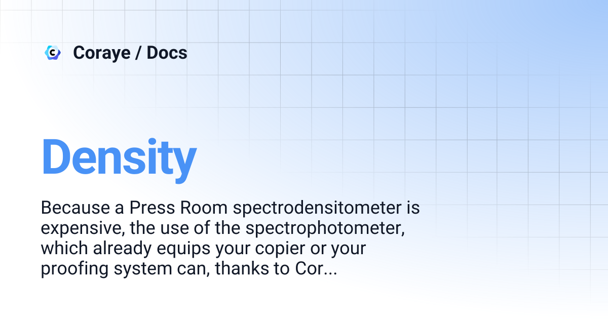 Density | Coraye / Docs