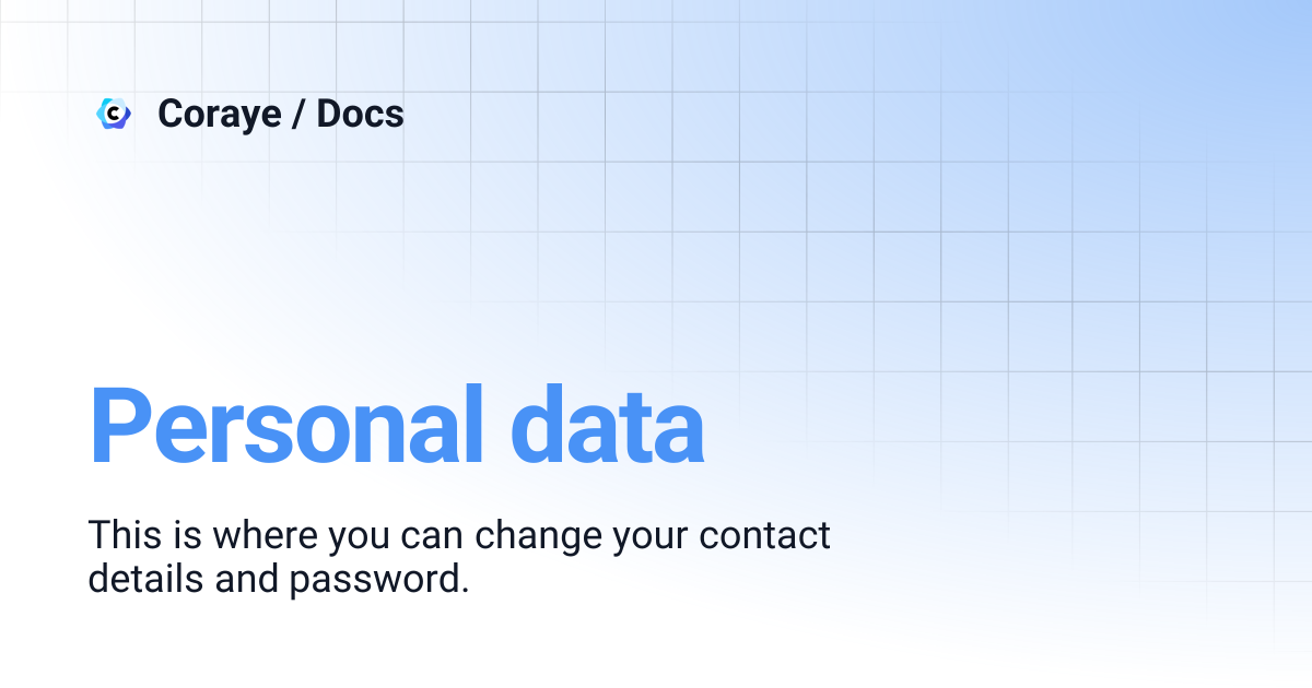 Personal data | Coraye / Docs